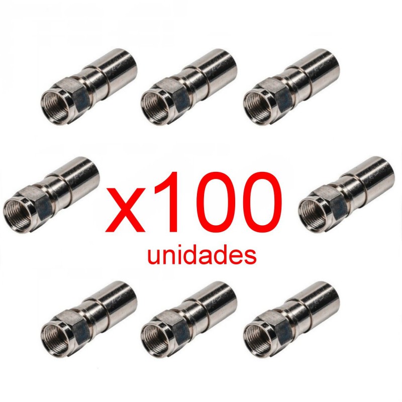 BOLSA 100 CONECTORES RG6  CRIMPEABLES PARA CABLE COAXIAL