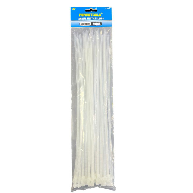 AMARRAS PLAST. 4.8X300 50 UNID BLANCA