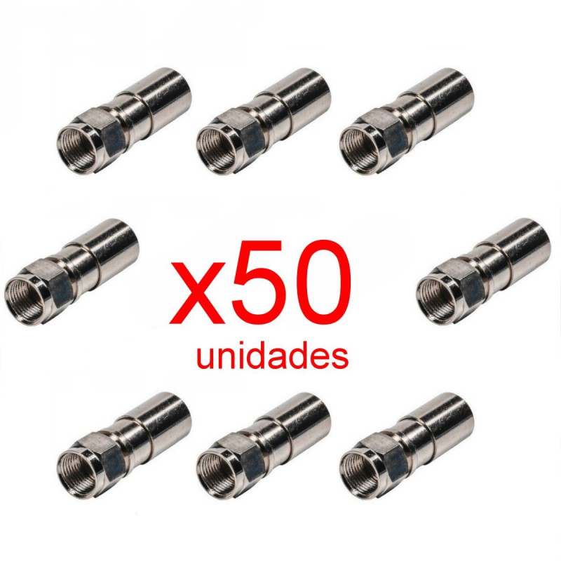 BOLSA 50 CONECTORES RG6 RG59 F CRIMPEABLES PARA CABLE COAXIAL