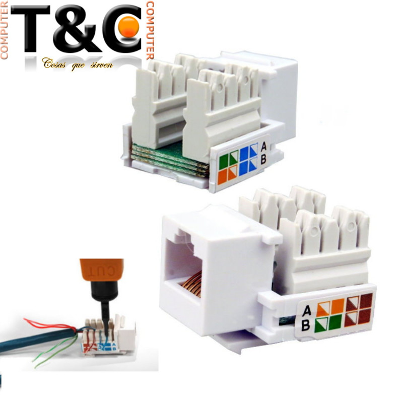 PACK 05 MODULOS HEMBRA RJ-45  CAT 5E