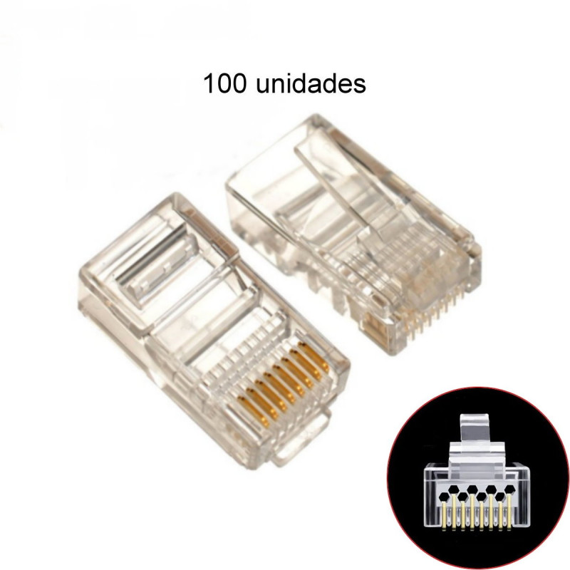 BOLSA 100 RJ-45 PLASTICO CAT6