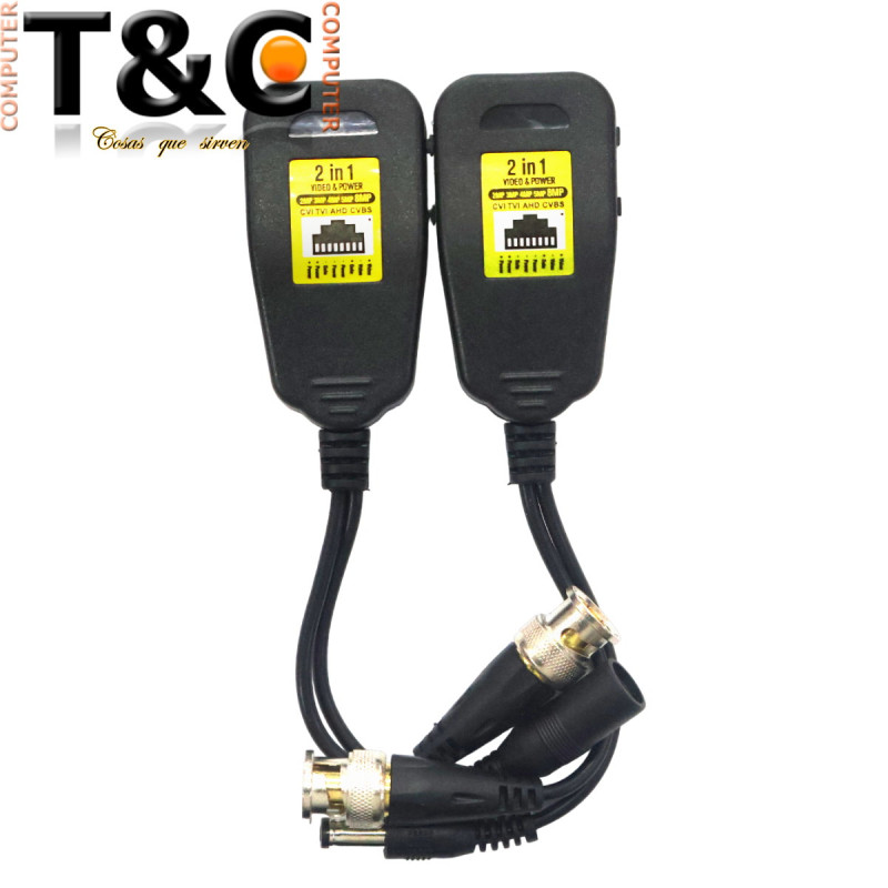 BALUN CCTV RJ45 A BNC+DC 8 MPX