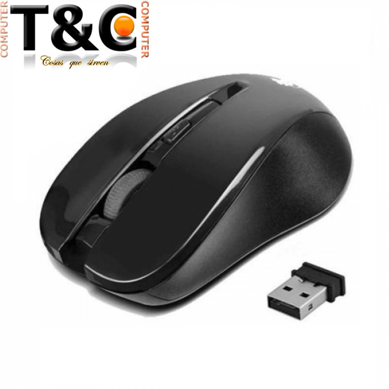 MOUSE INALAMBRICO NEGRO/ROJO O CELESTE