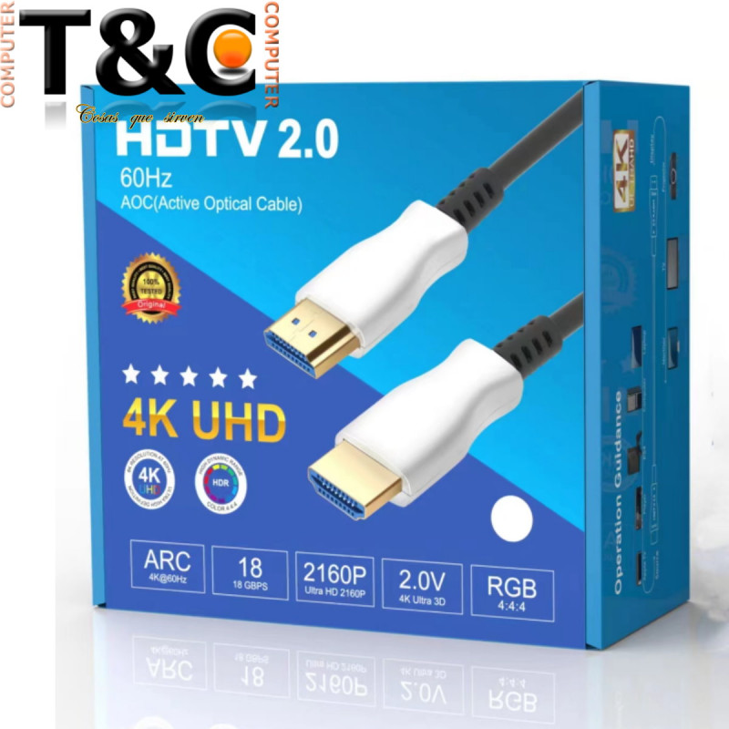 CABLE HDTV 2.0 4K FIBRA OPTICO 30M 100% COBRE OD5.3