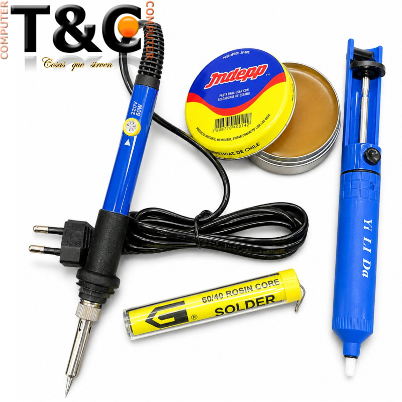 PACK CAUTIN 60W Tª REGUL+PASTA+SOLDADURA TUBO+EXTRACTOR