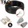 PACK 50 MTS. CAT 6E EXT + 10 RJ-45 CAT 6 + 10 CAPUCHONES