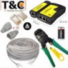 PACK 100MTS CAT6 INT+CRIMPEAD+10 RJ-45 PL 10+CAPUCHONES+TESTER+BATERIA