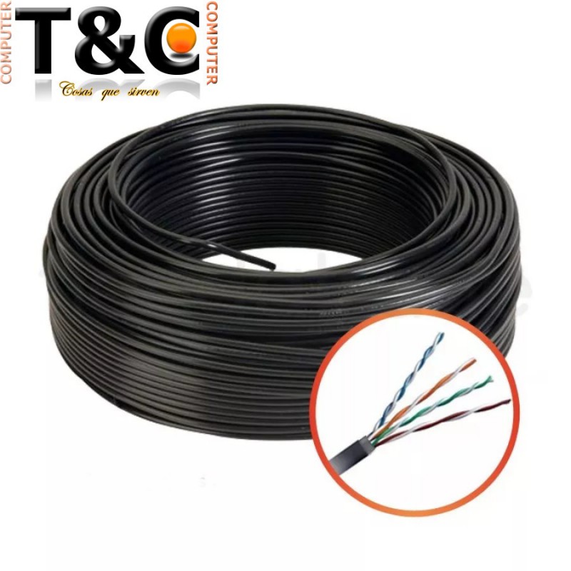 ROLLO 100 MTS UTP EXTERIOR CAT 5E 100% COBRE