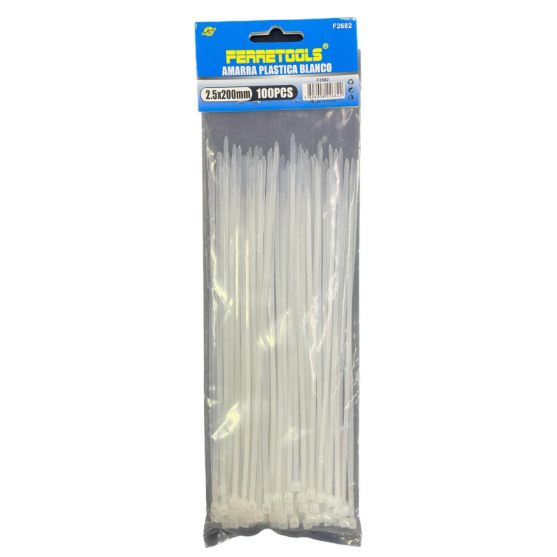 AMARRAS PLAST. 2.5X200 BLANCO 100 UNID