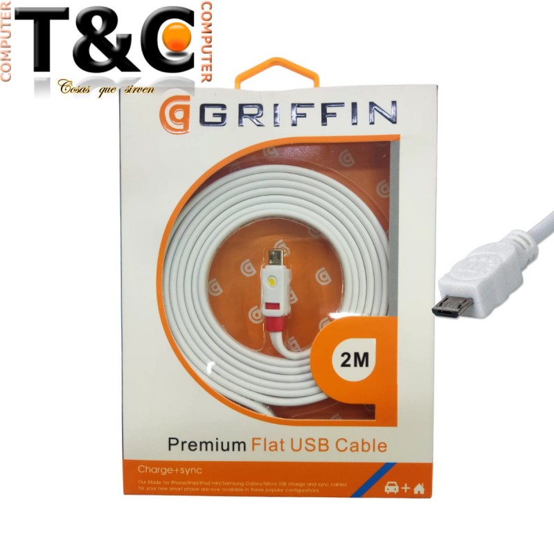 CABLE DATOS GRIFFIN V8 MICRO USB 2 MT