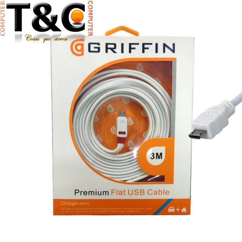 CABLE DATOS GRIFFIN V8 MICRO USB 3MT