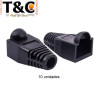 BOLSA 10 CAPUCHON RJ45 NEGRO