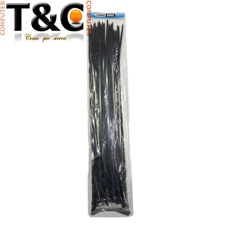 AMARRAS PLAST. 4.8X450MM* 50UNID - NEGRO