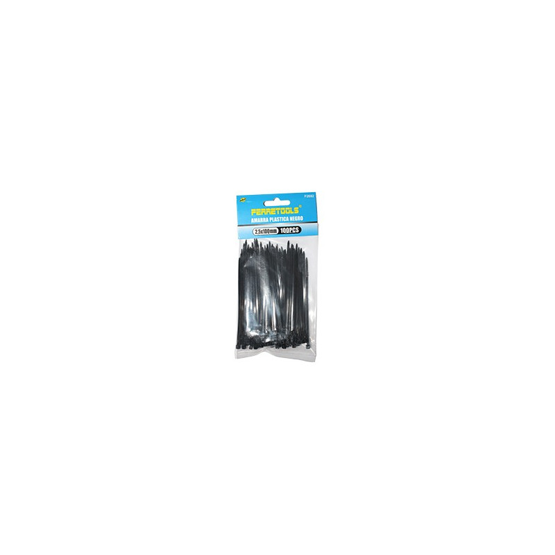 AMARRAS PLAST. 2.5X100MM NEGRA 100U